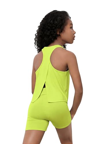 Image of BEAUDRM Girl's 2 Piece Workout Outfits Crop Top and Shorts Athletic Sets | Activewear Sets,Dance Sets,Tumbling Outfits,Hip Hop Dance Outfits,Cheer Practice Outfits for Girls