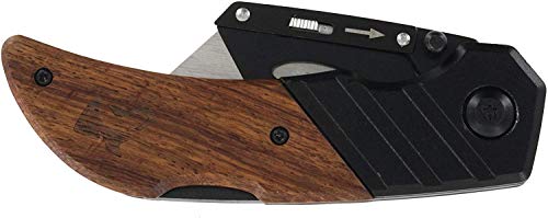 Husky 97211 Wood Handled Folding Sure-Grip Lock Back Utility Knife W/ 1 Disposable Blade Included #TOP2