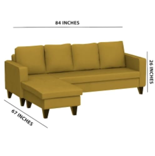 Image of The MM Furniture store Premium Fabric Sofa - Camel (5 Seater - LHS)