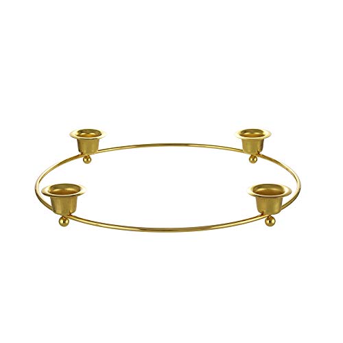 Mega Candles Gold Wreath Advent Ring Taper Metal Candle Holder
