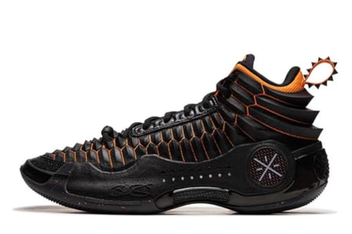 Li-Ning Way of Wade 10 Black Dragon Men Basketball Shoes Lining Anti-Slip Professional Shock Absorption Sneakers Sports Shoes Black Orange US 11