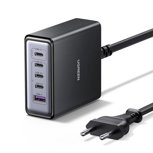 UGREEN Zapix Cargador USB C 65W Fuente de Alimentación GAN Estación de Carga de Sobremesa, Compatible con iPhone 17 Pro MAX Air Serie 16 8, Galaxy S25, S24, A15, Pixel 9, iPads, MacBook Air