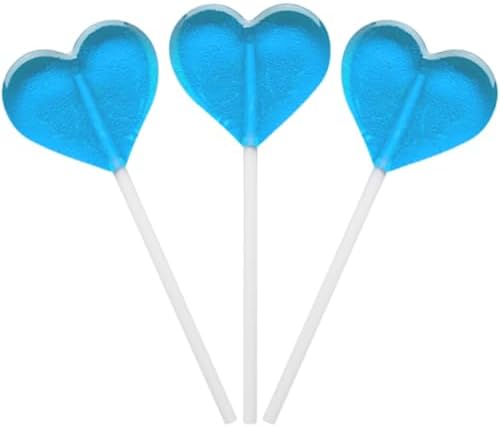 Fruidles Lollipops Mini Heart Shaped Flavored Delicious Lollipop, Individually Wrapped, 5g Lollipop (1200 Lollipops, Blue-Raspberry)
