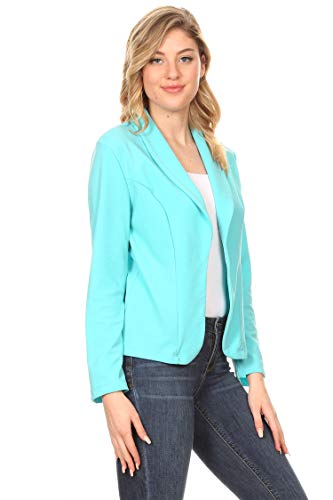 Women's Solid Casual Office Work Long Sleeve Open Front Blazer Jacket2