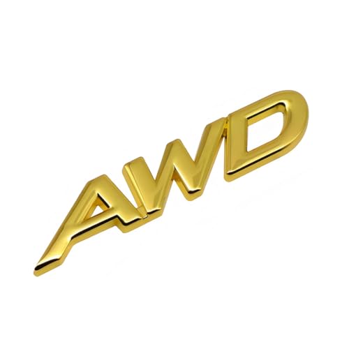 Image of 1x Metal AWD Letter Logo Emblem Badge Fits for Auto Car Trunk Large All Wheel Drive Decals (Gold)