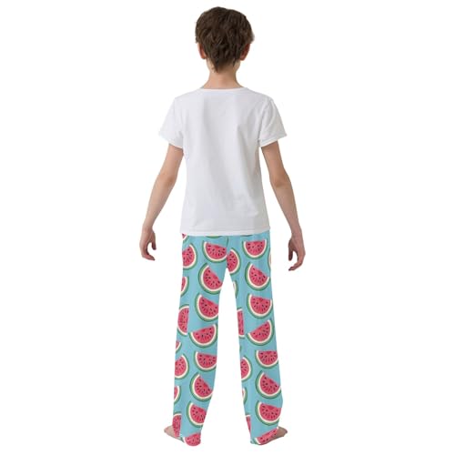 Summer Watermelon Prints Cute Pajama Pants, Soft Sleepwear Lounge Pants Pajama Pj Bottoms for 6-14 Years3