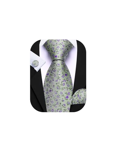 Image of Barry.Wang Ties for Men Silk Tie Sets Polka Dot Woven Necktie Pocket Square Cufflinks Business Wedding