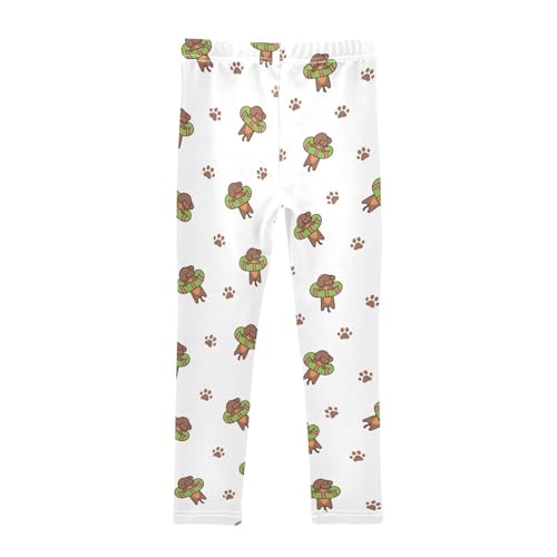 ZZKKO Girls Leggings Happy Kawaii Dachshund Toddler Girls Clothes Leggings for Girls Toddler Girls Leggings 3-4T2
