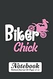 Photo Gallery biker chick notebook - unlined journal 120 pages (6" x 9"): biker girl s gift unruled notepad Photo Gallery biker chick notebook - unlined journal 120 pages (6" x 9"): biker girl s gift unruled notepad