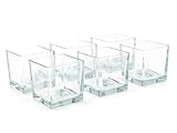In kristallklar doarts Schöner moderner Glaswürfel Teelicht Windlicht 8 x 8 x 8cm 6er Pack für Küche Wohnzimmer Esszimmer Schlafzimmer