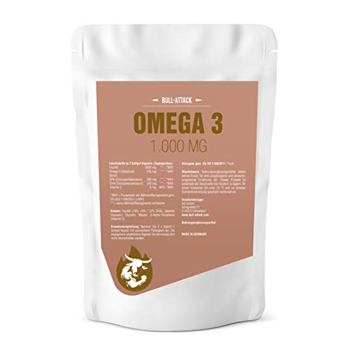 ✅ ALTO CONTENUTO DI EPA, DHA E VITAMINA E: Questo prodotto fornisce 180mg di EPA, 120mg di DHA e 10mg di vitamina E per capsula. Un rapporto ideale, dovuto all'alta qualità del prodotto.