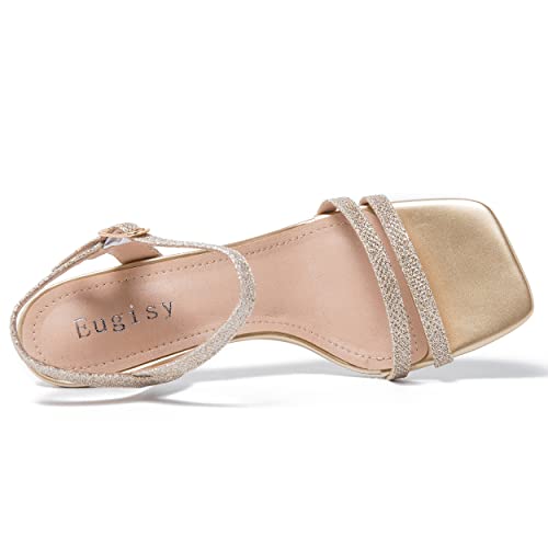 Women's Ankle Strap Low Kitten Heel Square Open Toe Strappy Heeled Sandals Party Dress Wedding Dance Shoes2