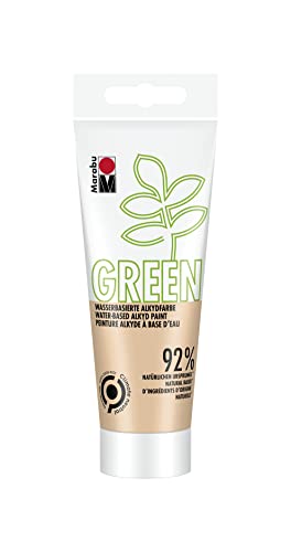 Marabu Green Line 14500050025 - Pintura alquídica Green Line, 100 ml de pintura a base de agua, neutra en carbono, mate, resistente a la luz, resistente a la intemperie (después de 24 horas de