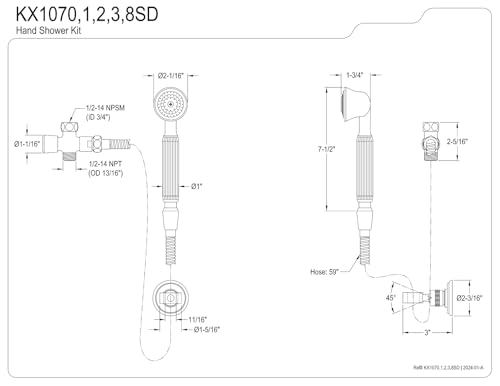 Kit de Regadera Manual Vintage Kingston Brass KX1073SD miniatura 2