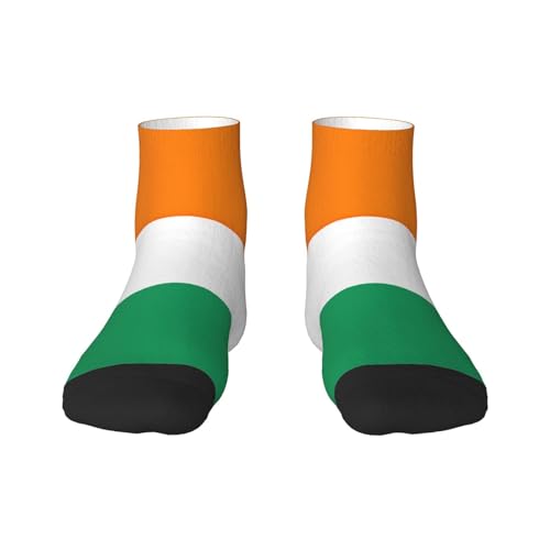 EdWal Drapeau de la Côte d'Ivoire imprimé Chaussettes pour homme et femme Contrôle de l'humidité Chaussettes pour homme et femme Cadeaux pour le golf, la chasse, le camping, 1 noir, Taille unique
