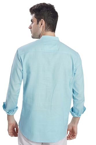 Image of DIVISIVE Men's Slim Fit Full Sleeves Cotton Short Kurta