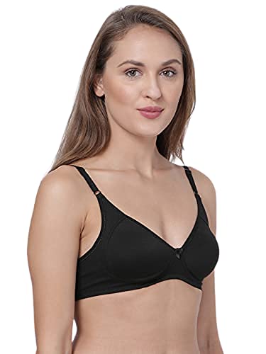 Image of Macrowoman Women Cotton Padded Bra (Black 36B)