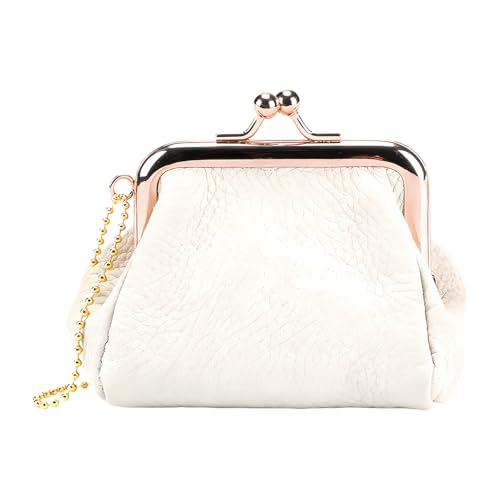 Eoixuqba Monedero De Cuero,Bolso Portatarjetas con Cierre De Beso | Bolso Porta Lápiz De Labios | para Niñas Mujeres Estudiantes Viajeros Coleccionistas Viaje Lápiz Labial Efectivo Tarjetas Recibos