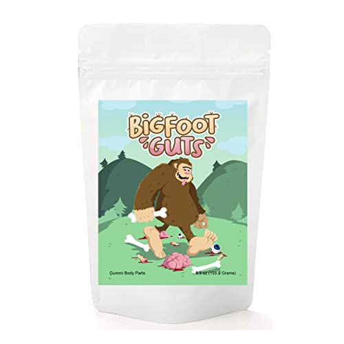 BigFoot Guts Gummy Mixed Fruit Flavored Body Parts Fun Unique Halloween Candy Gag Gift for Birthday Girls, Boys, Kids & Teens (5.5 Ounces)
