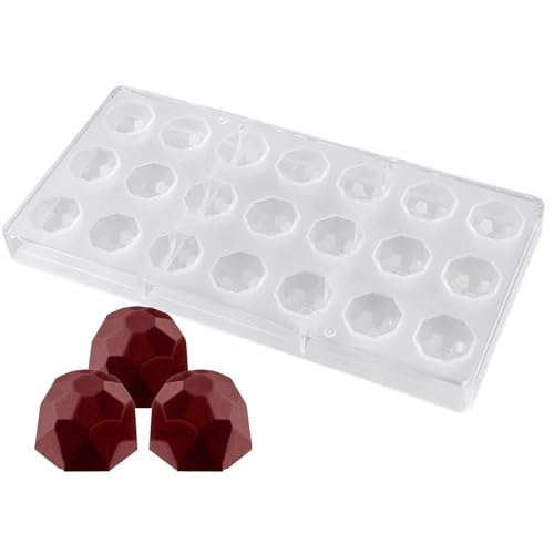 FYSL Schokoladenform Transparent Pralinenform, Pralinenform Polycarbonat DIY Schokoladenformen mit 21 L&ouml;chern mit Halbgewinde f&uuml;r die Heimwerkerproduktion von Geb&auml;ck, S&uuml;&szlig;warenbacken, Pralinen
