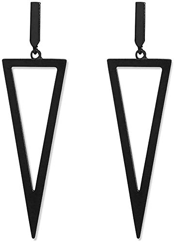 CLASSYZINT Black Metal Triangle Rectangle Circle Waterdrop Dangle Drop Earrings for Women