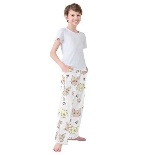Boys' Pants Cats Kittens Cute Paw Long Bottoms Jogger Pants Elastic Waist Trousers with Pockets S-XL4