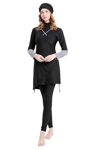 Modest Burkini Swimsuits for Women Muslim Hijab Swimwear Islamic Full Body Bathing Suit 3Pcs Arabic Swimming Cloth