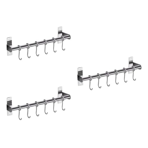 STOBOK 3 Piezas Colgador De Utensilios Ganchos Para Macetas Perchero Para Pared Perchero De Pared Para Ropa Gancho De Montaje En Pared Ganchos De Cocina Acero Inoxidable Barandilla