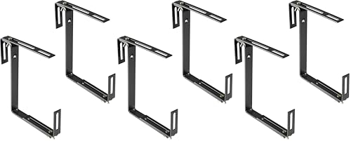 XCLOU Support pour jardinière Couleur Anthracite - Support de bac à Fleurs Robuste et réglable en Largeur- Accroche jardinière en métal pour Le Balcon...