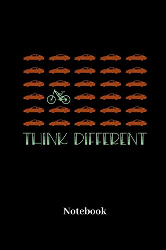 Think Different Notebook: Liniertes Notizbuch für Biker, Radler und Fahrrad Fans - Notizheft Klatte für Männer, Frauen und Kinder