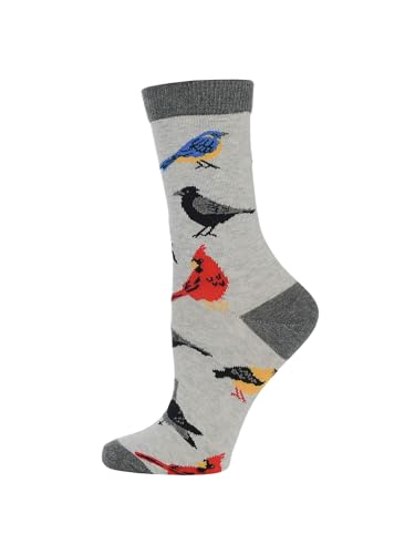 Image of WHD Bird Lover Crew Socks for Women & Men | Cute Fun Birdwatcher Gift | Novelty Song Bird Fan