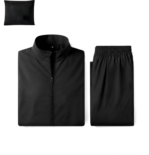 Image of Raincoat for Men Waterproof | Men Rain Jacket Hooded Windproof Lightweight | Full-Length Breathable All-Season Rain Wear | Bike Riding, Motorcycle, Cycling|M17