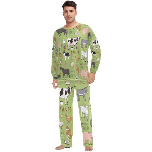 Fustylead Various of Background Unisex Pajamas Set Long Sleeve Flower Floral Print Top and Bottom Sleepwear for Men & Women2