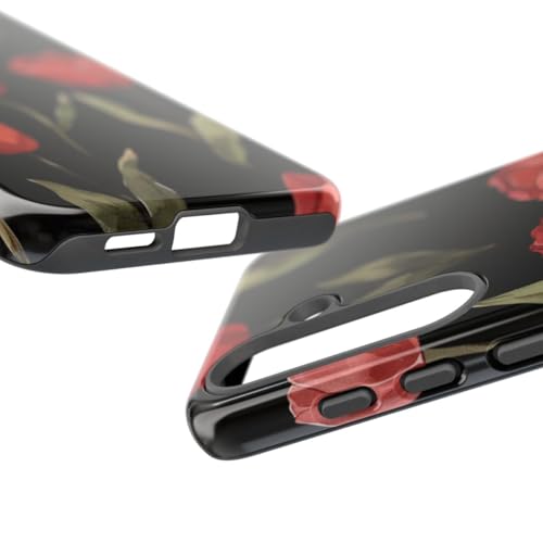 Coque résistante Samsung S25 motif floral tulipe rouge