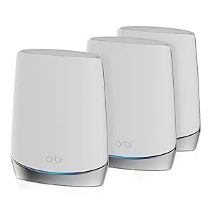 Orbi RBK753 High-Performance Whole Home Mesh WiFi System 3-Pack Includes 1 Router & 2 Satellites White