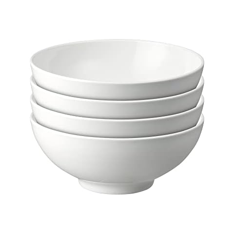 Denby White Porcelain Cereal Bowls Set Cover