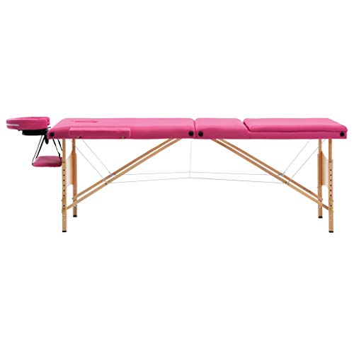 Table de massage pliable 3 zones bois rose Solivagant pour soins
