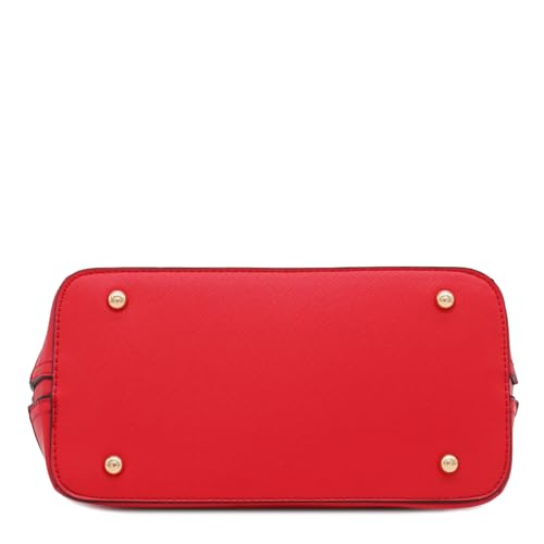 Image of FashionPuzzle Zip-Around Saffiano Classic Dome Satchel