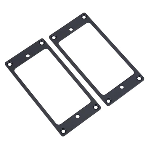 2PCSメタルハムバッカーピックアップフレームマウントリングエレクトリックギター用の交換部品 (黒)