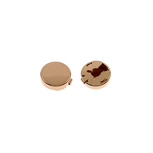 Ms.Iconic 15MM Rose Gold Round Cuff Button Cover Cuff Links for Wedding Formal Shirt 2Pcs/Set