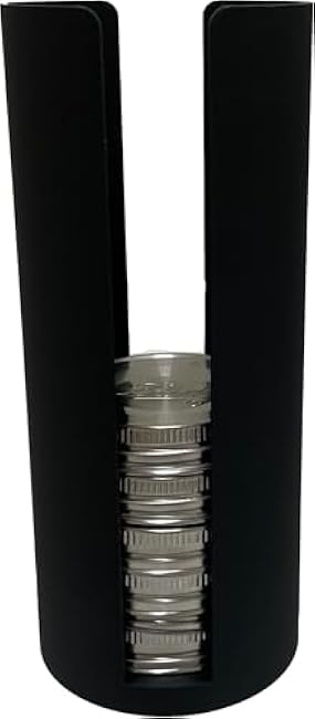 Mason Jar Lid Stack Organizer (Black, Large Cap/Ring XT)