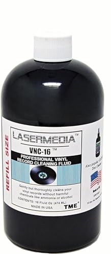 Lasermedia Vinyl Record Cleaning Solution Fluid Professional Residue Free Formulation 16 Oz Refill...