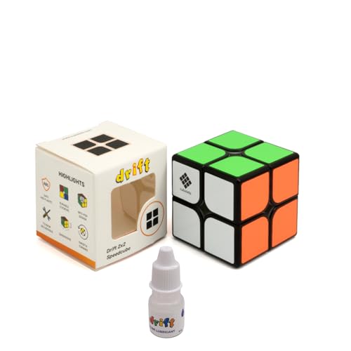 Image of Cubelelo Drift 2x2 Black Speed Cube + Cube Lube Combo | Smooth & Fast 2x2 Puzzle Cube with Professional Lubrication | Perfect for Kids, Adults, Beginners & Speedcubers