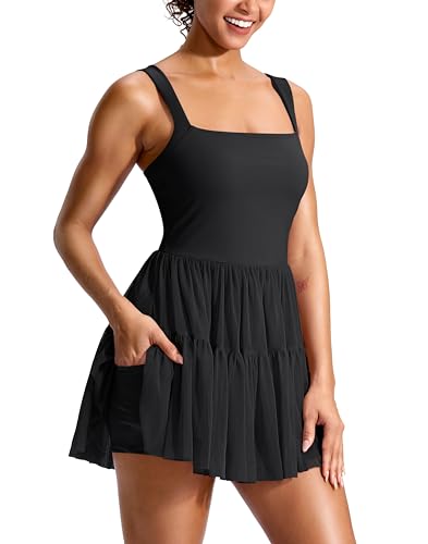 Soothfeel Tennis Dresses for Women Athletic Dress with Built in Shorts & Bra Flowy Golf Workout Dresses with Pockets Summer