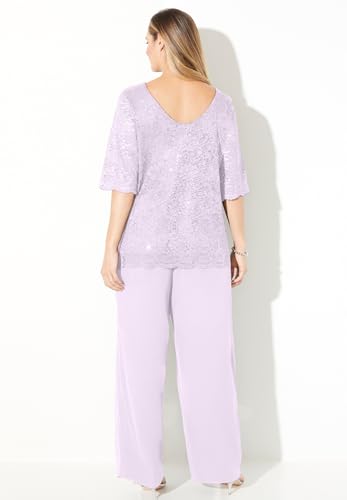 Catherines Women's Plus Size Sparkle & Lace Pant Set2