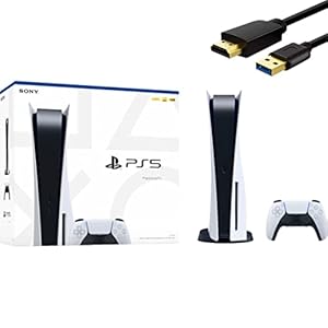 PlayStation 5 Disc Edition 825GB Gaming Console + 1 Wireless Controller for PS5, 8-Core x86-64-AMD Ryzen Zen 2 CPU, 16GB GDDR6, Up to 120FPS, Michooyel HDMI_Cable
