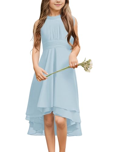 Chiffon Flowy Asymmetrical Flower Girl Dress