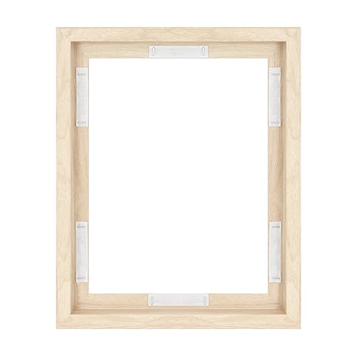 Image of MCS Canvas Float Frames 11x14 Frame, Natural Woodgrain for Finished Canvases, Vertical & Horizontal Wall Hanging Large with Adhesive for Canvas Paintings (1-Pack)