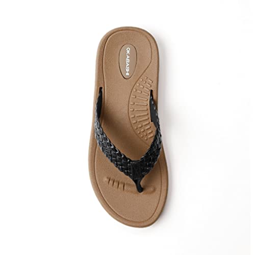 Image of OKABASHI Women's Baha Flip Flop | Contoured Footbed w /Arch Support for All-Day Comfort | Slip-Resistant & Waterproof | Sustainably Made in The USA