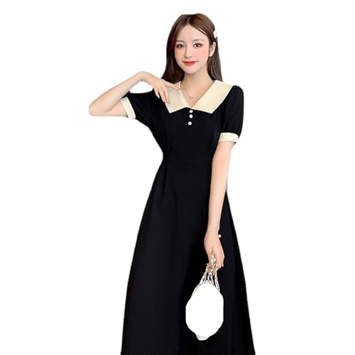 Robe décontractée à col poupée pour affiner la taille en douceur